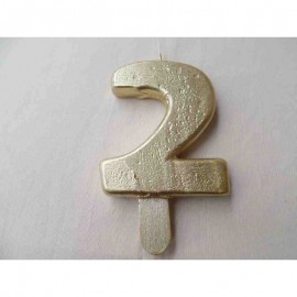 Vela nº 2 Dourado 9,5cm