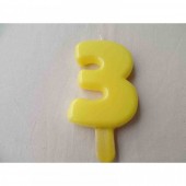 Vela nº 3 Amarelo 9,5cm