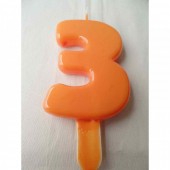 Vela nº 3 Laranja 9,5cm
