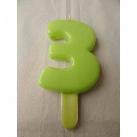 Vela nº 3 Verde Pistachio 9,5cm