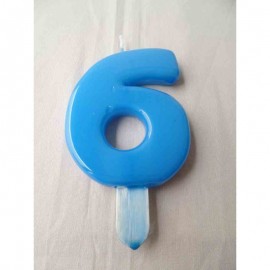 Vela nº 6 Azul Bebé 9,5cm