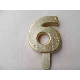 Vela nº 6 Dourado 9,5cm