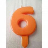Vela nº 6 Laranja 9,5cm