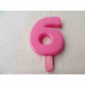 Vela nº 6 Rosa 9,5cm