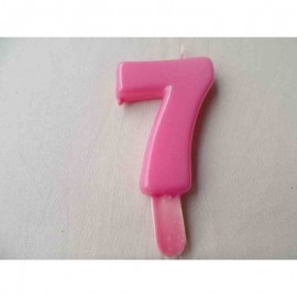 Vela nº 7 Rosa 9,5cm