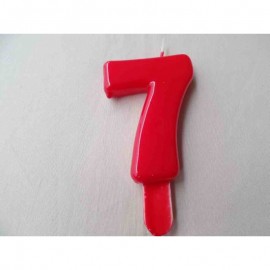 Vela nº 7 Vermelho 9,5cm
