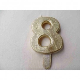 Vela nº 8 Dourado 9,5cm