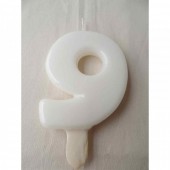 Vela nº 9 Branco 9,5cm