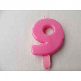 Vela nº 9 Rosa 9,5cm