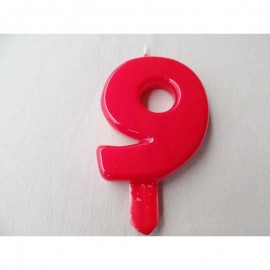 Vela nº 9 Vermelho 9,5cm