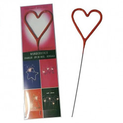 Vela Sparkler Coração Vermelha