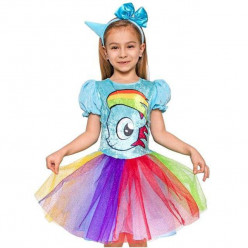 Vestido com tule Unicórnio tamanho grande